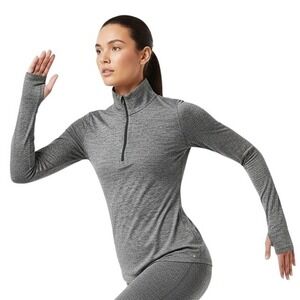 C9 By Champion Top XS Indigo Grey Quarter Zip Performance Thumbholes Duo‎ Dry